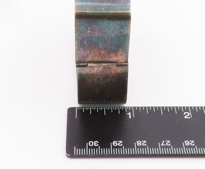 925 Sterling Silver Vintage Bracelet CARO Solid Geometric Square Bangle  BT11941