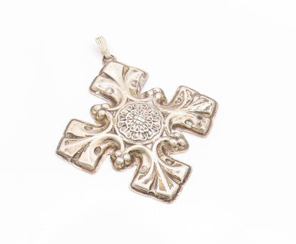 925 Sterling Silver Vintage Pendant REED & BARTON Antique Floral Carved  PT24038