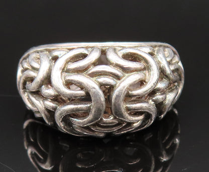 925 Sterling Silver  Vintage Oxidized Celtic Knot Dome Ring Sz 6  RG25364