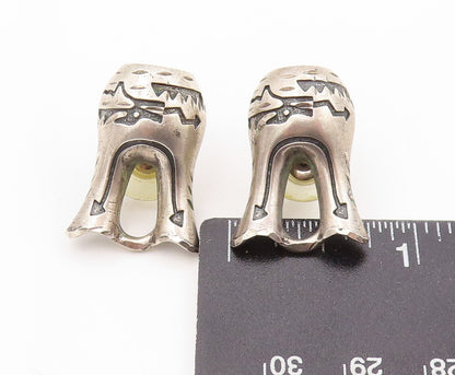 925 Sterling Silver Vintage Earrings SILVER CLOUD Designer Animal Etched EG13376