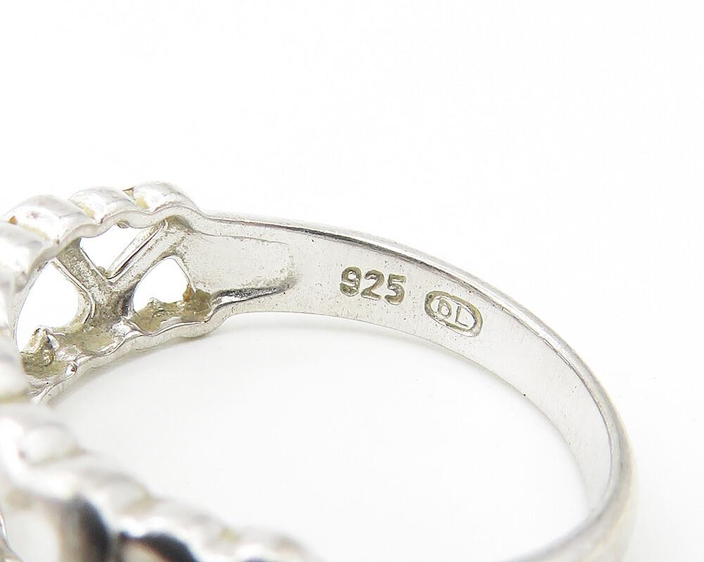 DL 925 Sterling Silver  Up & Down Open Love Hearts Band Ring Sz 7  RG10886
