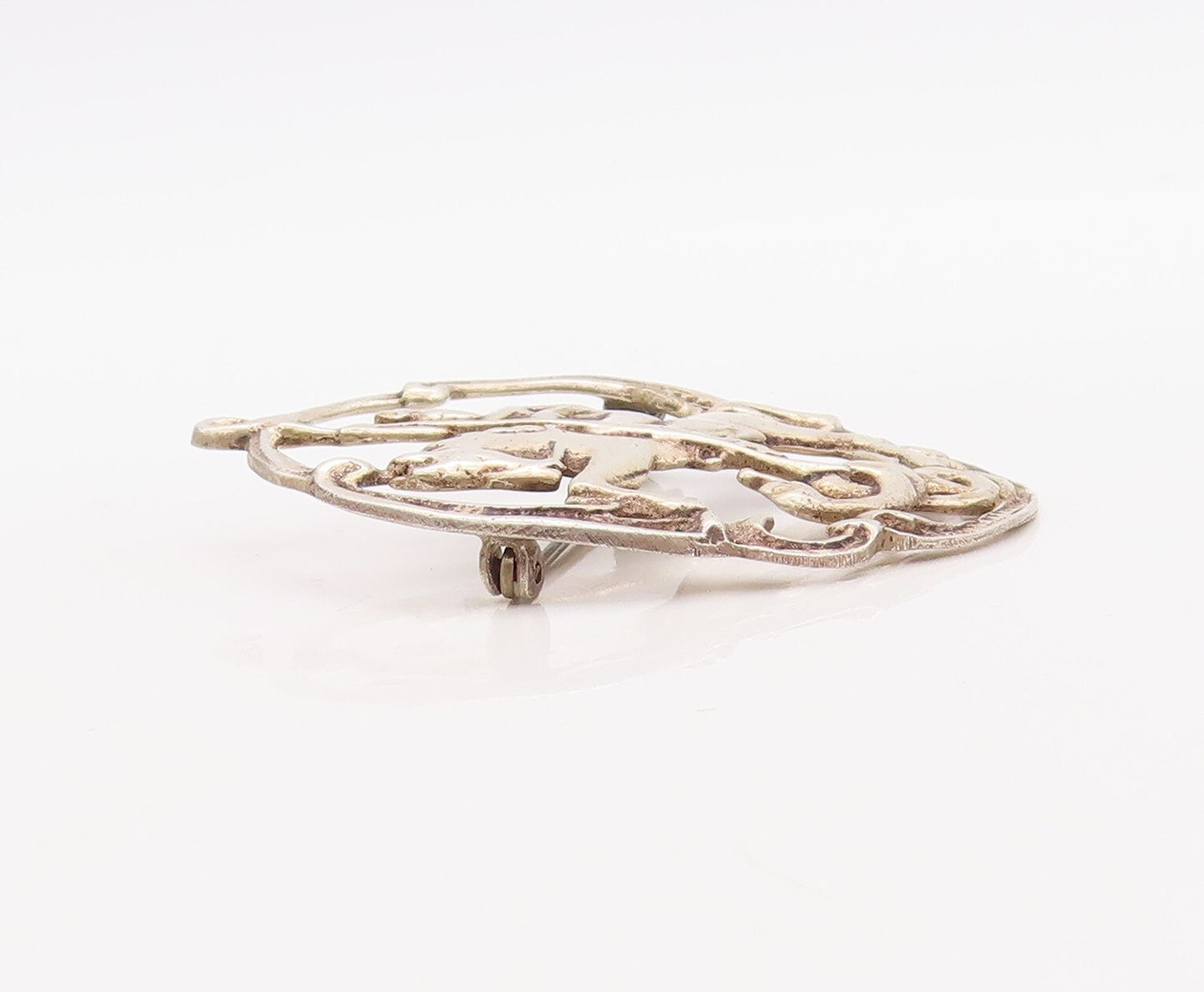 925 Sterling Silver Vintage Brooch Pin Cutout Royal Soldier Snake  BP11233