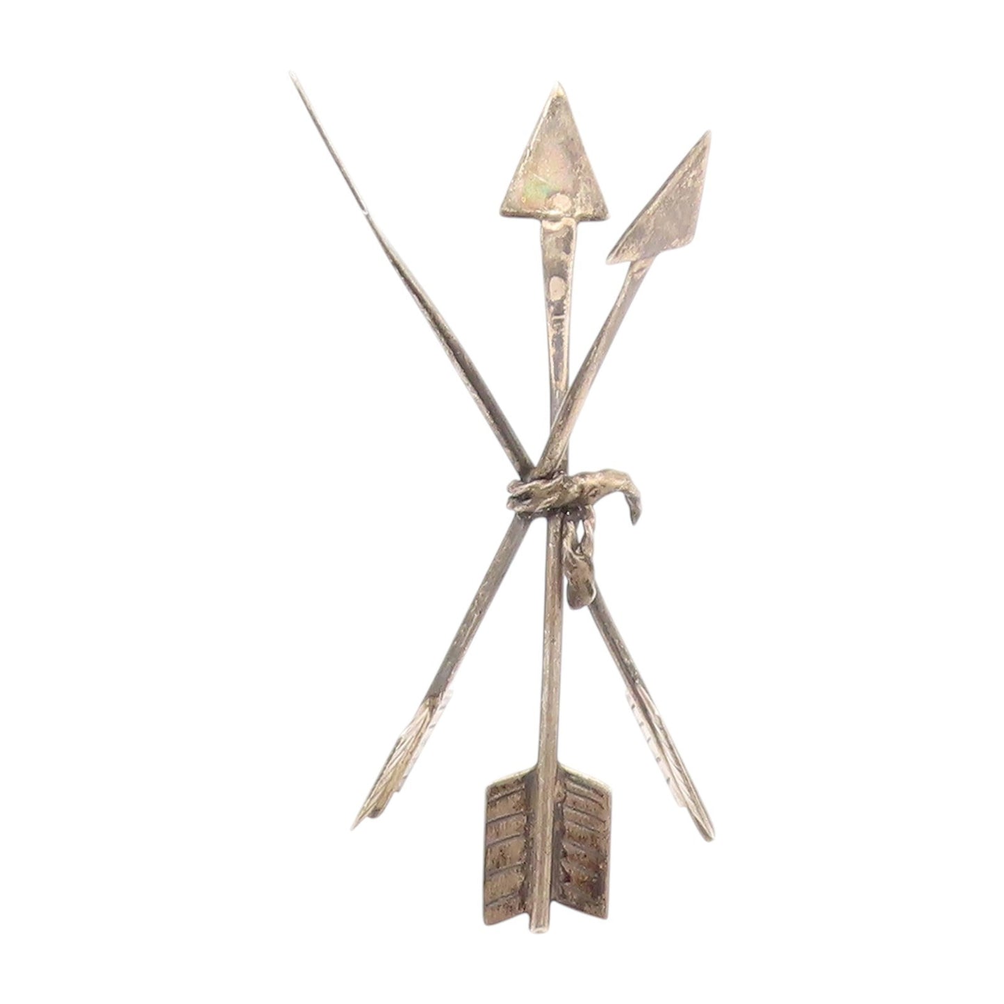925 Sterling Silver Vintage Southwestern Dark Tone Cutout Arrow Stand TR3897