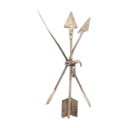925 Sterling Silver Vintage Southwestern Dark Tone Cutout Arrow Stand TR3897