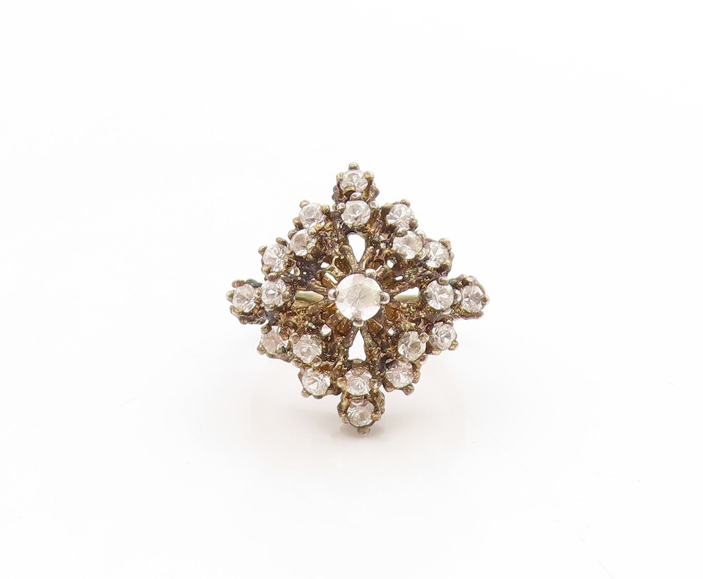 925 Sterling Silver Vintage Ring PANETTA Topaz Cluster Snowflake  Sz 7  RG34690