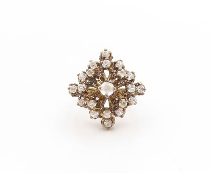 925 Sterling Silver Vintage Ring PANETTA Topaz Cluster Snowflake  Sz 7  RG34690