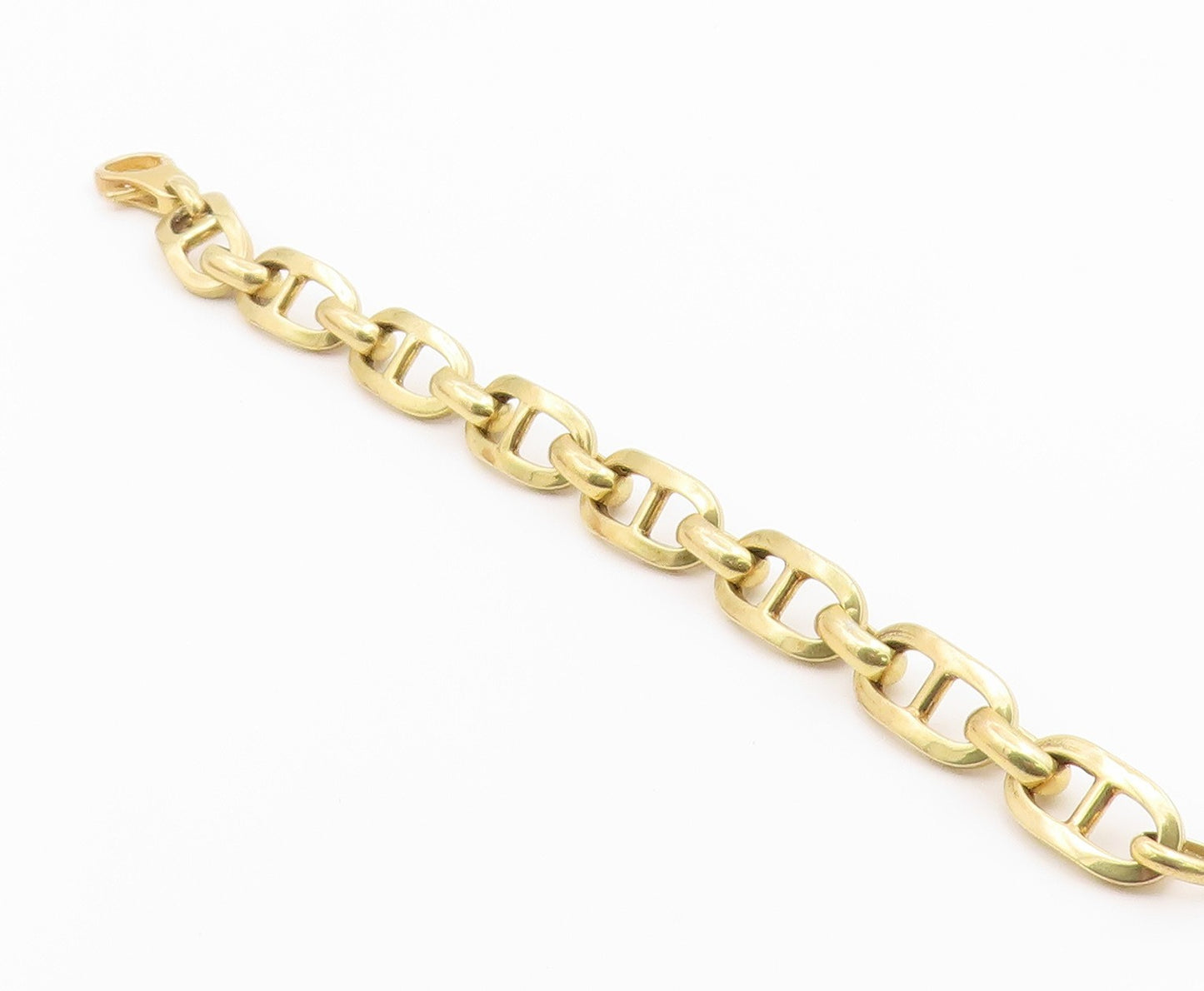 925 Sterling Silver Vintage Bracelet Gold Plated Mariner Anchor Link  BT12196