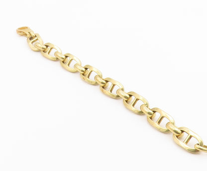 925 Sterling Silver Vintage Bracelet Gold Plated Mariner Anchor Link  BT12196
