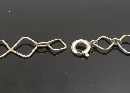 925 Sterling Silver  Vintage Two Tone Square Link Chain Necklace  NE3746