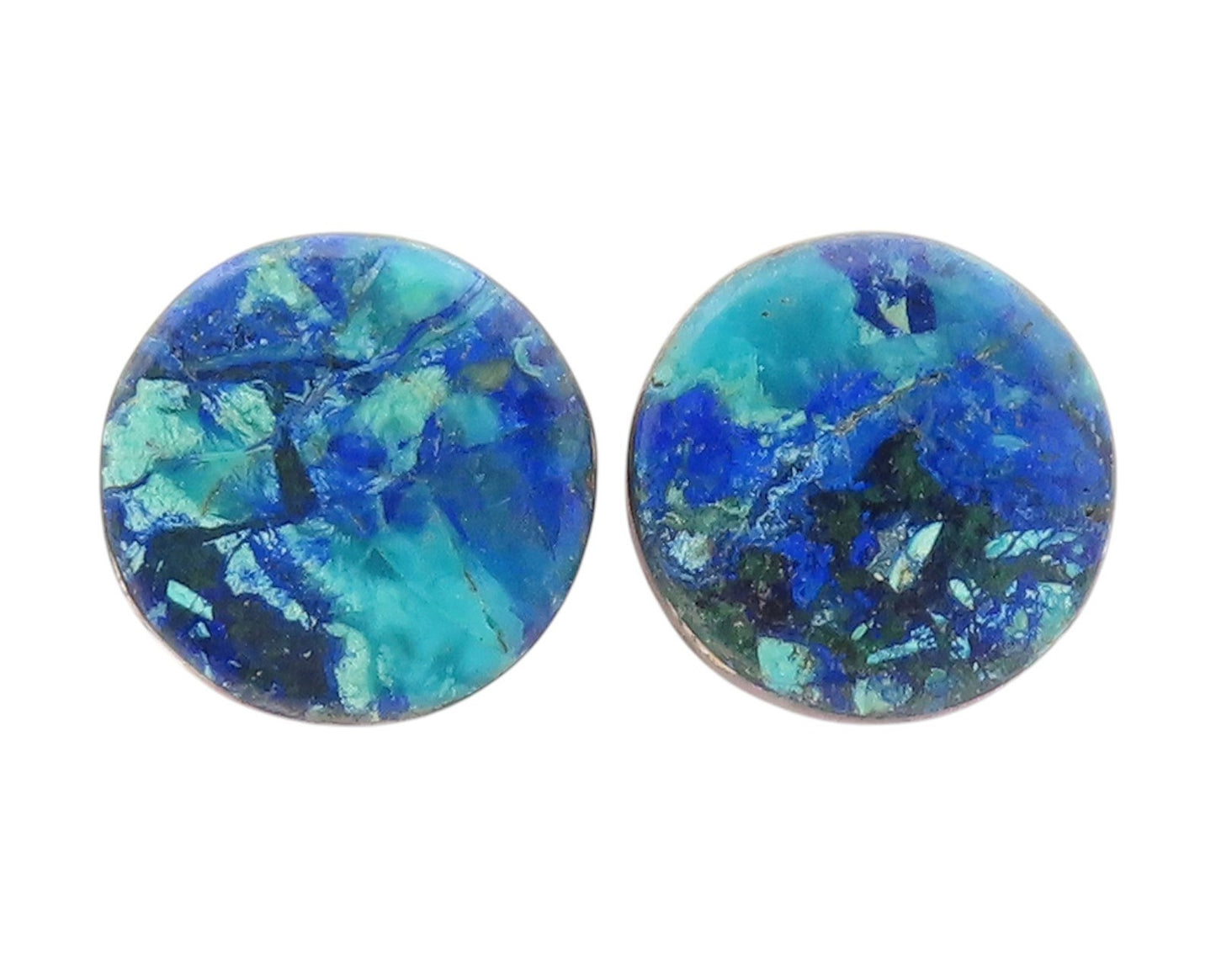 925 Sterling Silver Vintage Earrings Gemstone Deep Ocean Blue Studs  EG13869