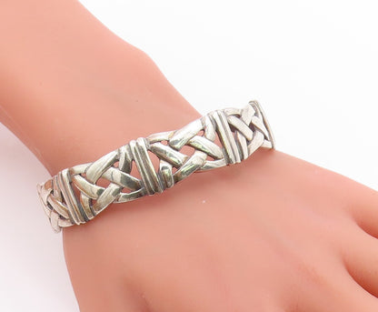 925 Sterling Silver Vintage Bracelet Classic Openwork Celtic Knot Bangle BT12036