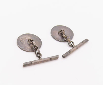 925 Sterling Silver Vintage Cuff Links CHINESE EXPORT Symbol Of Good Luck TR3938