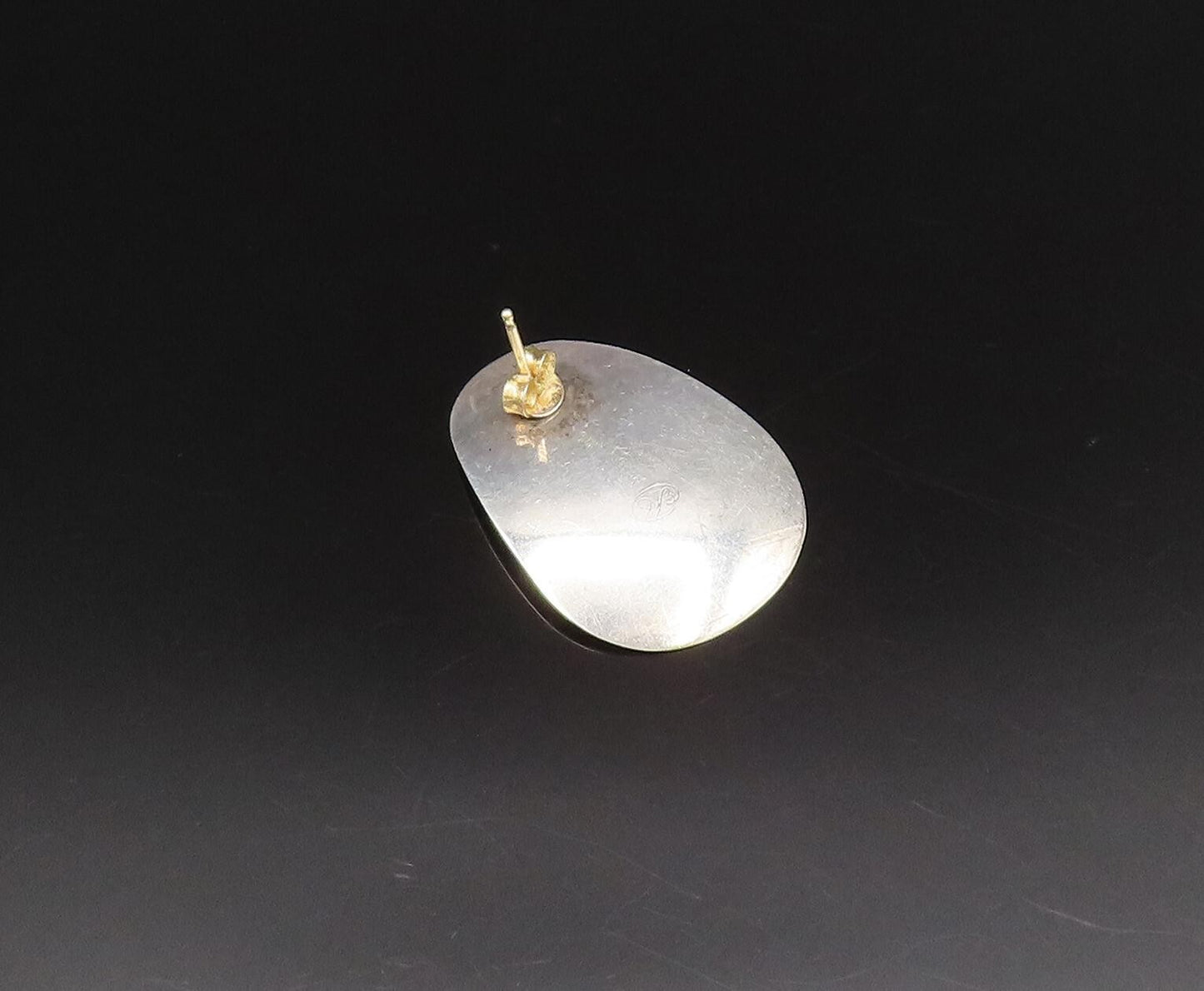 14K GOLD & 925 Silver  Vintage Two Tone Hoop Drop Singles Lot Earrings EG12050