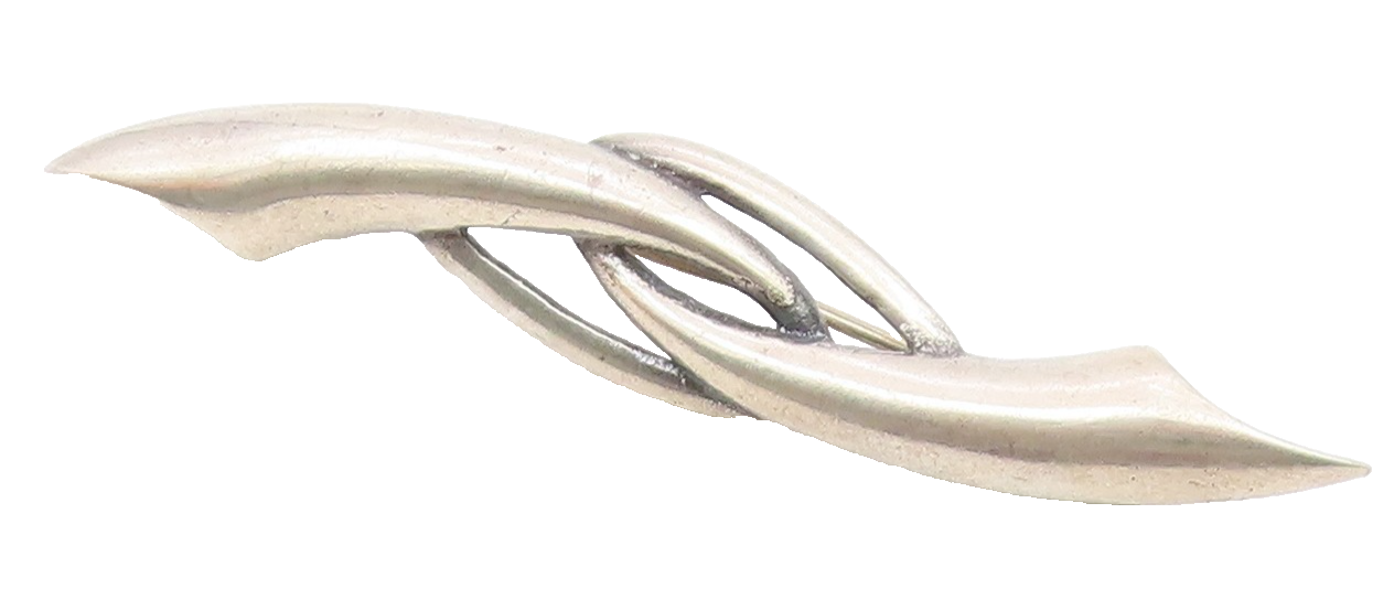 925 Sterling Silver  Vintage Knotted Pointed Fidget Abstract Brooch Pin BP9487