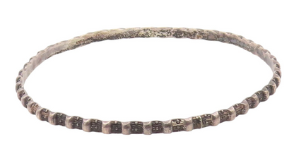 925 Sterling Silver  Vintage Antique Oxidized 2 Tone Bangle Bracelet  BT8668