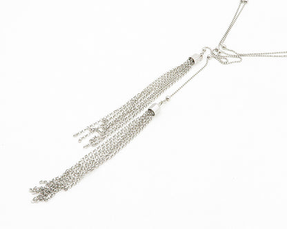 925 Sterling Silver  Vintage Shiny Petite Beaded Chain Necklace  NE3058