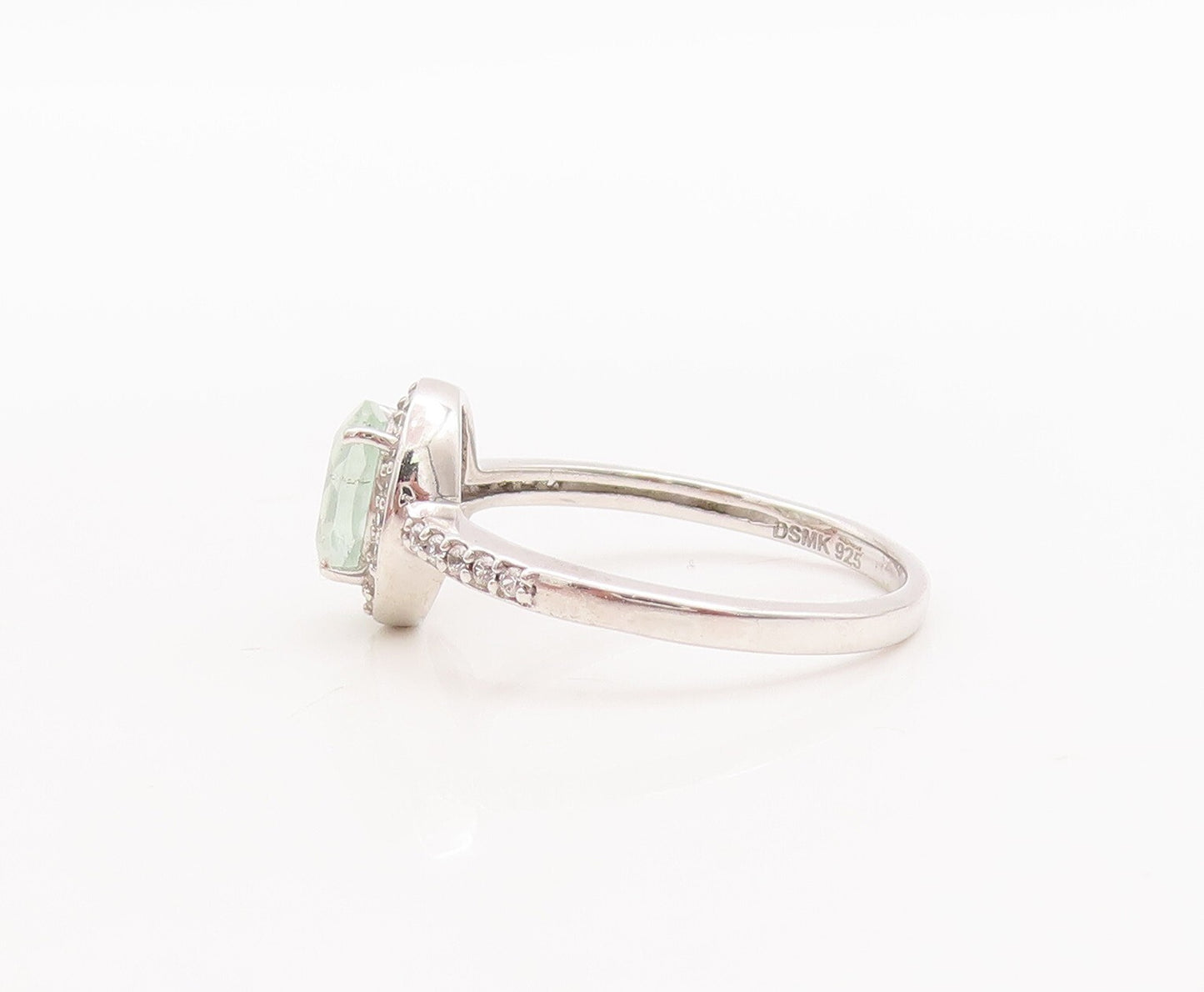 925 Sterling Silver Vintage Ring Minimalist Oval Cut Topaz  Sz 7  RG29413