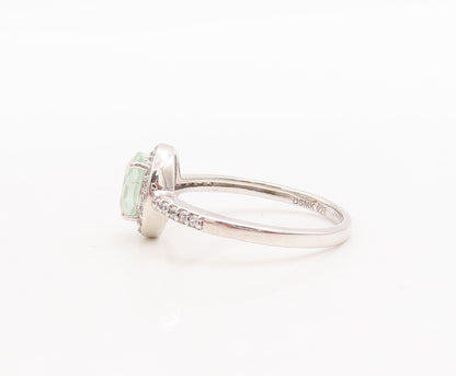 925 Sterling Silver Vintage Ring Minimalist Oval Cut Topaz  Sz 7  RG29413