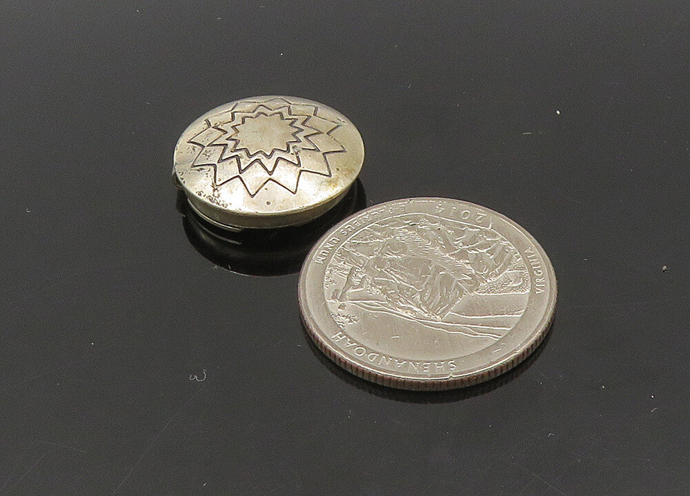SOUTHWESTERN 925 Sterling Silver Vintage Shiny Etched Button Cover TR3127