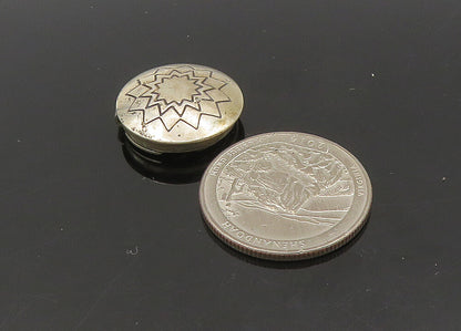 SOUTHWESTERN 925 Sterling Silver Vintage Shiny Etched Button Cover TR3127