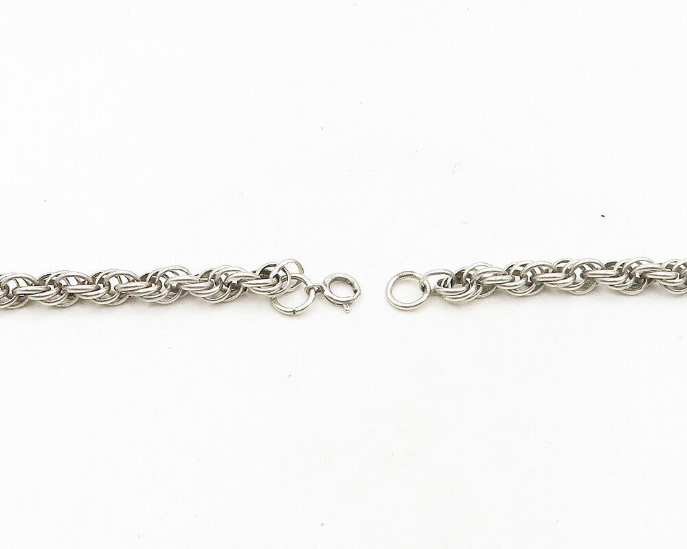925 Sterling Silver  Vintage Shiny Minimalist Twist Chain Necklace  NE3211