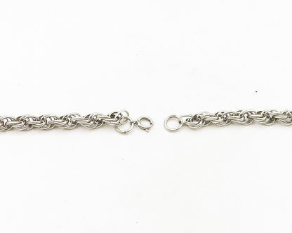 925 Sterling Silver  Vintage Shiny Minimalist Twist Chain Necklace  NE3211