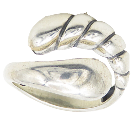 CAROLYN POLLACK RELIOS 925 Silver  Vintage Shiny Bypass Ring Sz 7  RG18811