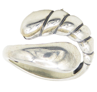 CAROLYN POLLACK RELIOS 925 Silver  Vintage Shiny Bypass Ring Sz 7  RG18811