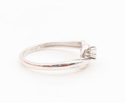 925 Sterling Silver Vintage Ring Elegant CZ Twisted Bypass Band  Sz 6.5  RG35865