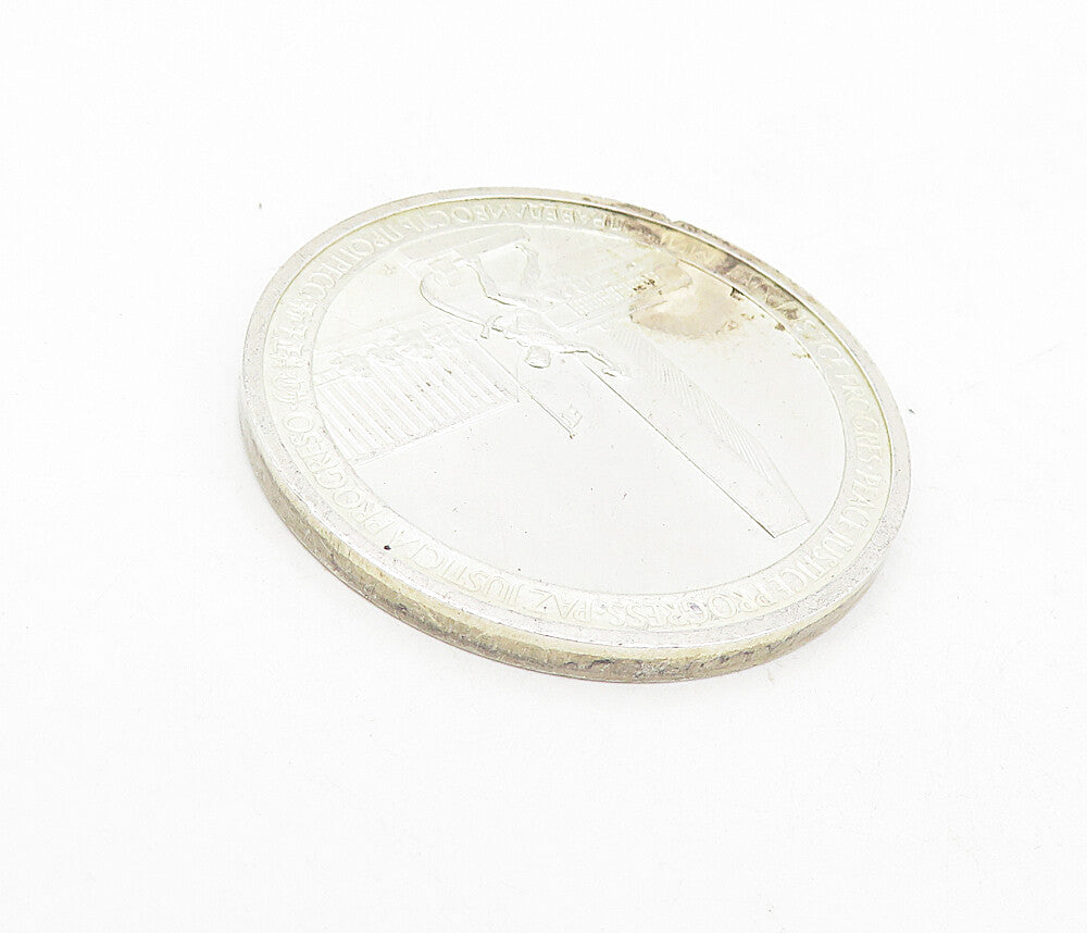 925 Sterling Silver  Vintage Antique U.N. 25th Anniversary Medallion  TR1309