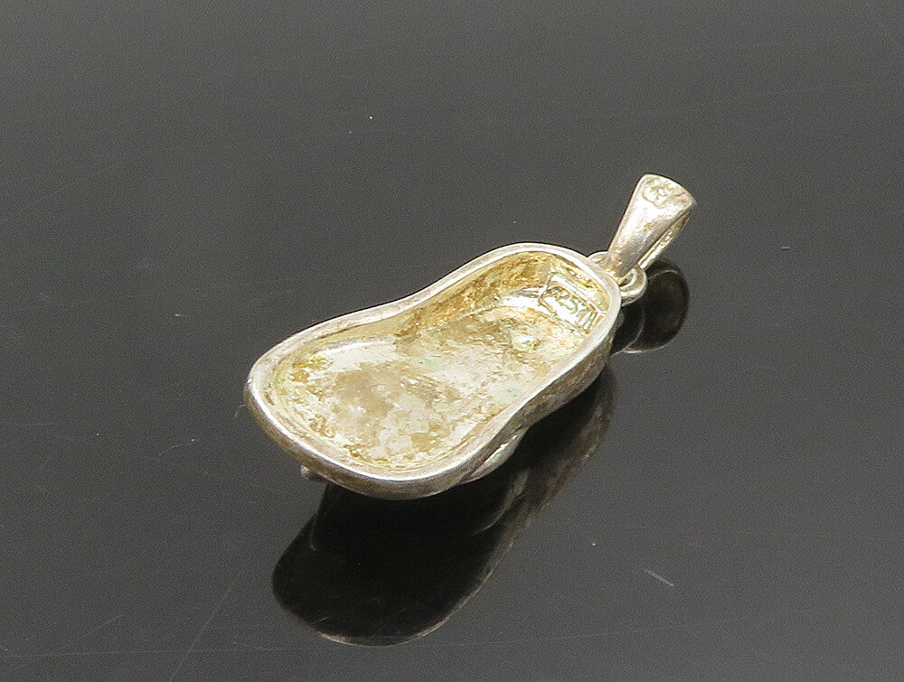 925 Silver  Vintage Yellow Enamel & Topaz Flip Flop Charm Pendant  PT20302