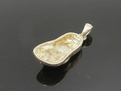 925 Silver  Vintage Yellow Enamel & Topaz Flip Flop Charm Pendant  PT20302