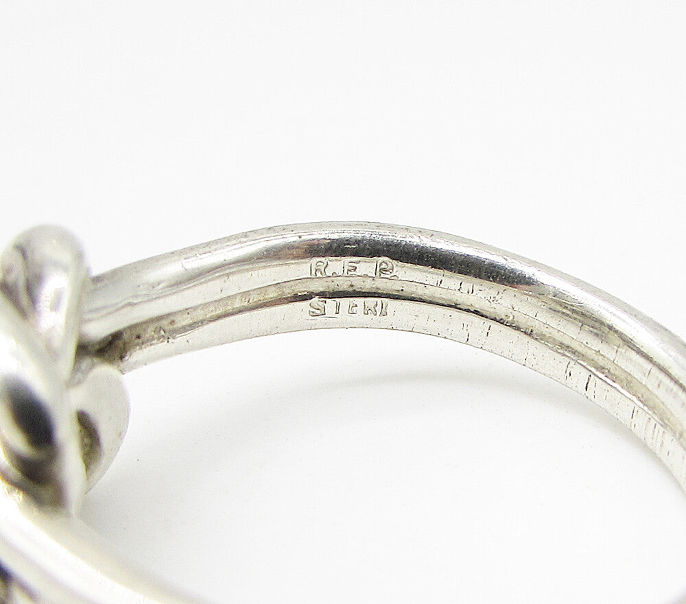 R.E.P. 925 Sterling Silver  Vintage Knotted Cable Band Ring Sz 8  RG3372