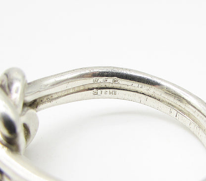 R.E.P. 925 Sterling Silver  Vintage Knotted Cable Band Ring Sz 8  RG3372