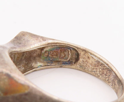 925 Sterling Silver Vintage Ring Wave Cut Multi Size Round Cut CZ  Sz 7  RG28362