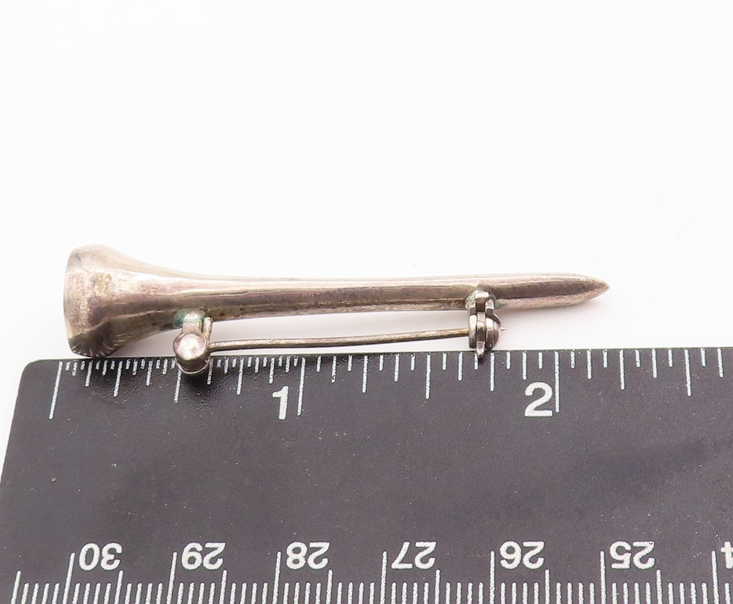 925 Sterling Silver Vintage Brooch Pin Minimalist Solid Carved pin  BP10993