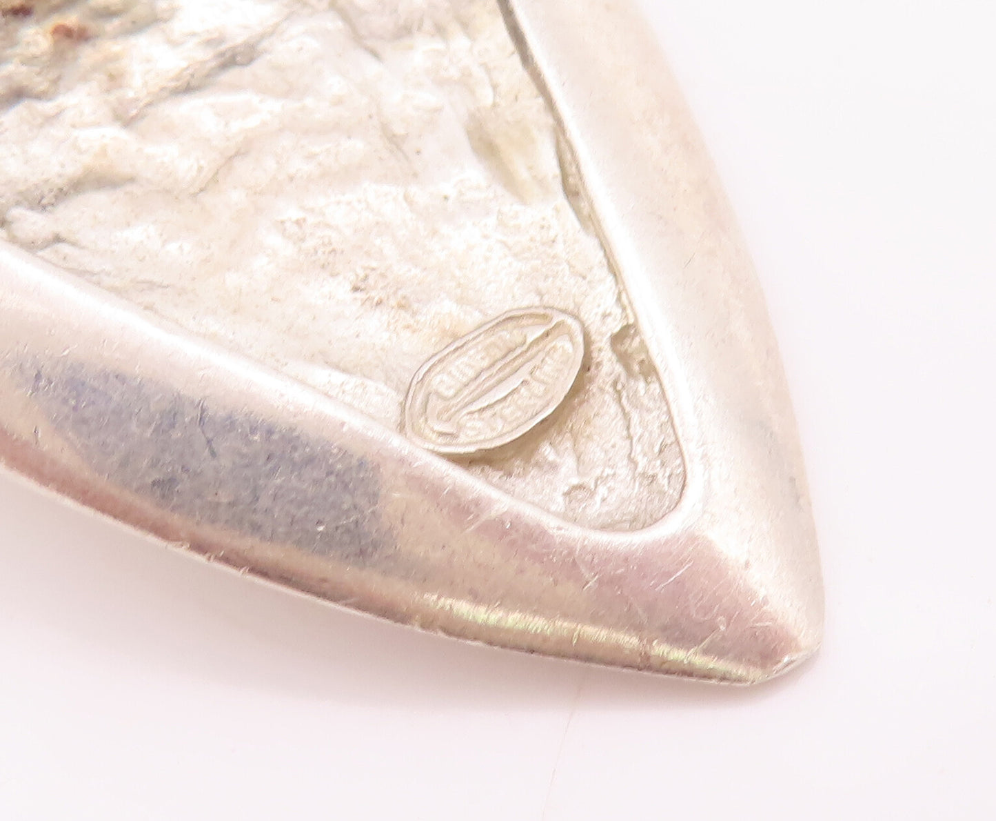 925 Sterling Silver Vintage Pendant GIDEON Carved Playing Top & Thread  PT22865