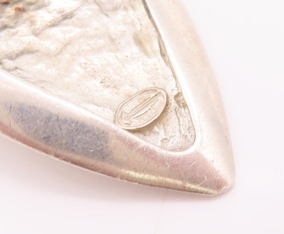 925 Sterling Silver Vintage Pendant GIDEON Carved Playing Top & Thread  PT22865