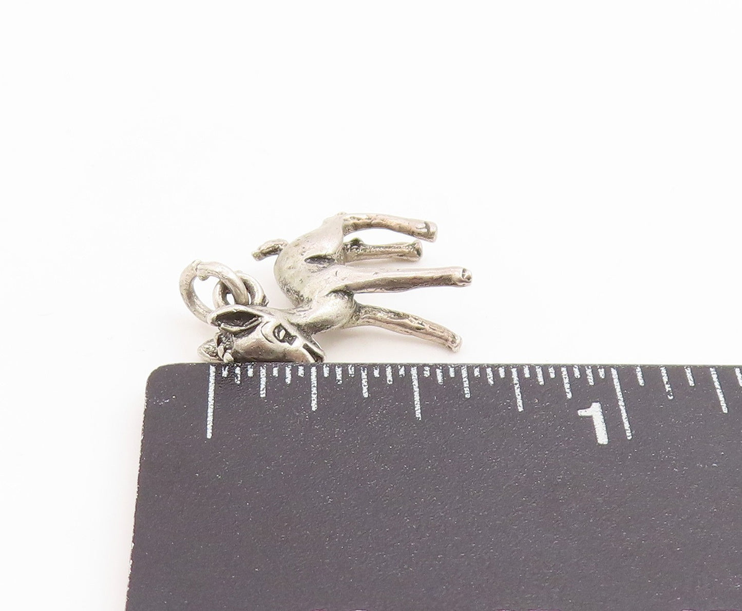 925 Sterling Silver Vintage Pendant Miniature Young Fawn Deer Charm  PT26157