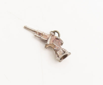 925 Sterling Silver  Vintage Mini 3D Carved Telescope Charm Pendant  PT22380