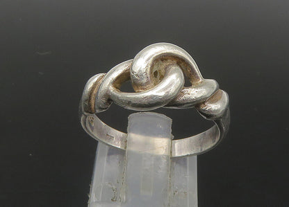 925 Sterling Silver Vintage Shiny Interlocking Loops Band Ring Sz 8 RG22380