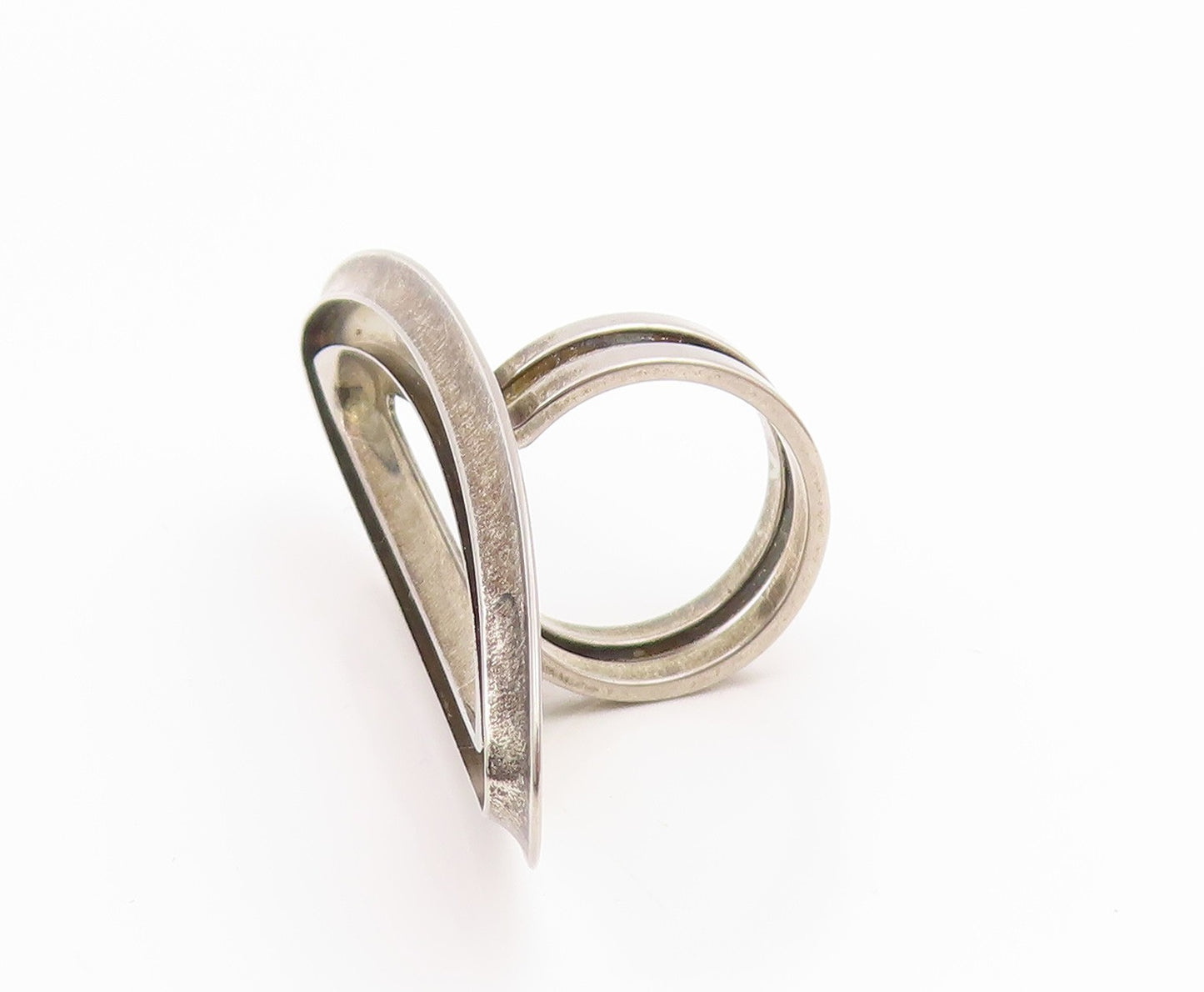925 Sterling Silver Vintage Ring VIKA Modernist Large Oval Band  Sz 8.5  RG35500