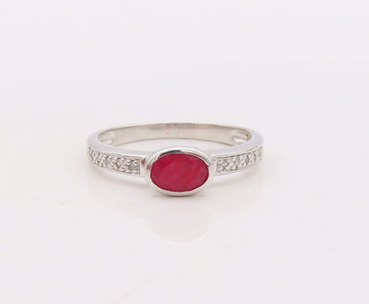 925 Sterling Silver Vintage Ring Stackable Diamonds & Gemstone  Sz 7.5  RG29903