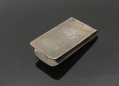 CHASE MEXICO 925 Sterling Silver Vintage Stamped Letter Motif Money Clip  TR2855