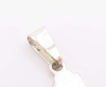 925 Sterling Silver Vintage Pendant Minimalist Double Layer Latin Cross  PT26586