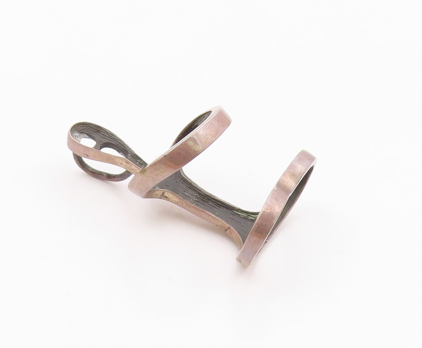 925 Sterling Silver  Vintage Modernist Yoga Meditation Figure Pendant  PT21447