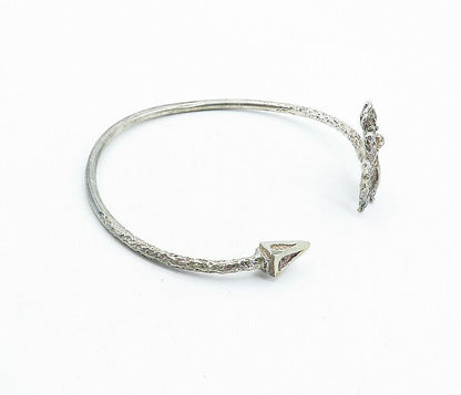 SHEBA 925 Silver  Vintage Antique Centaur Bow & Arrow Cuff Bracelet  BT2674
