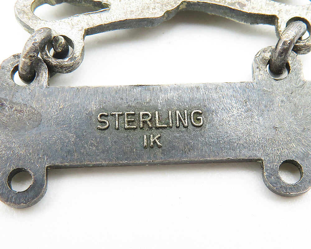 925 Sterling Silver  Vintage Oxidized Rifle Association Brooch Pin  BP4205