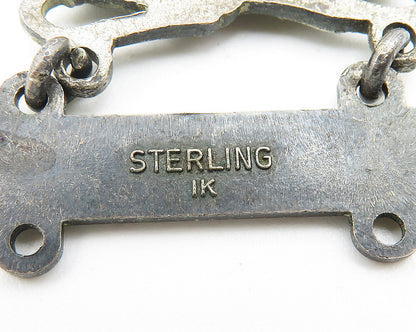 925 Sterling Silver  Vintage Oxidized Rifle Association Brooch Pin  BP4205