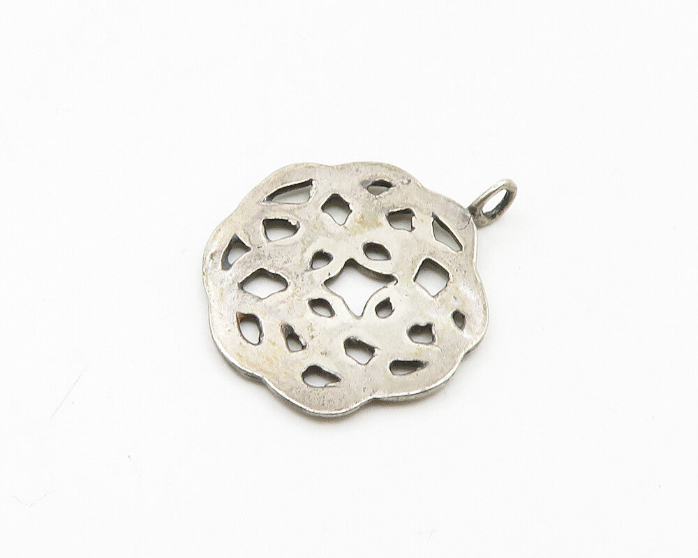 925 Sterling Silver  Vintage Dark Tone Celtic Knot Round Pendant  PT14792